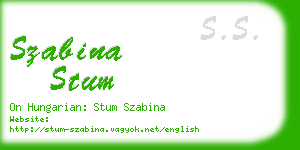 szabina stum business card